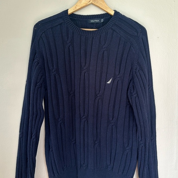 Nautica navy blue fisherman style sweater XL - Picture 2 of 7